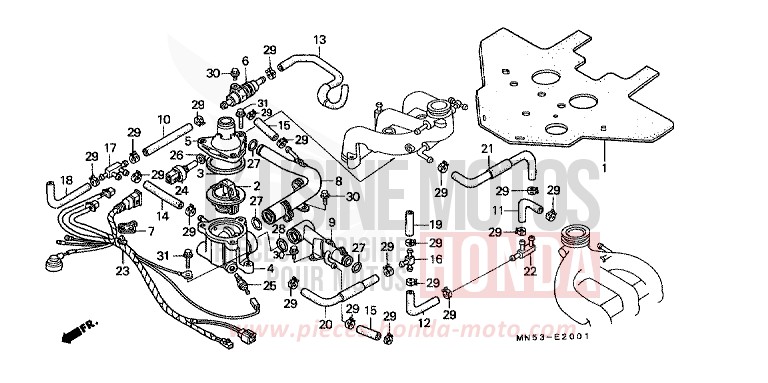 WASSERROHR/THERMOSTAT (GL1500L/AM/SEM) von Gold Wing MARTINI BEIGE METALLIC (YR149M) von 1991
